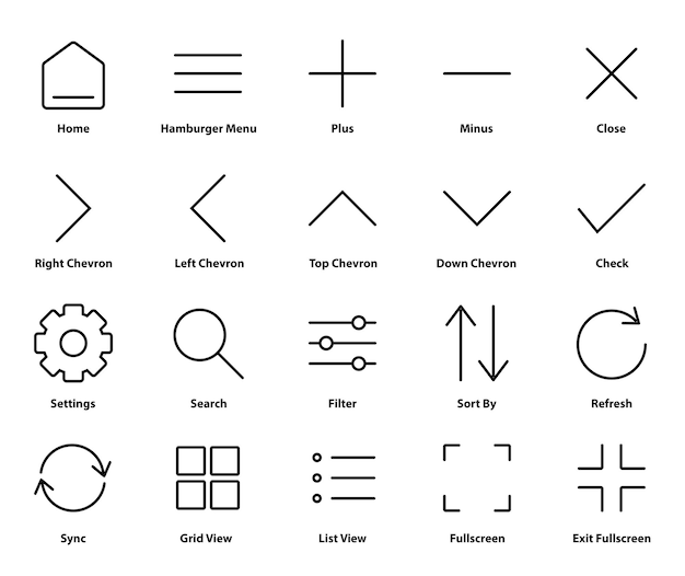 Iconos de la interfaz de navegación