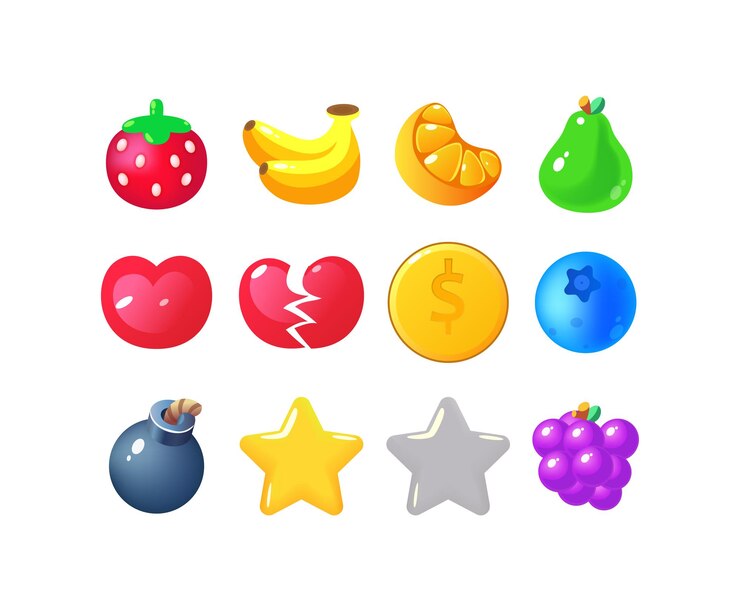 Vector iconos de la interfaz de usuario de la aplicación móvil o elementos de la interface del juego diseño colorido de dibujos animados stickers o etiquetas para la interfaz del usuario