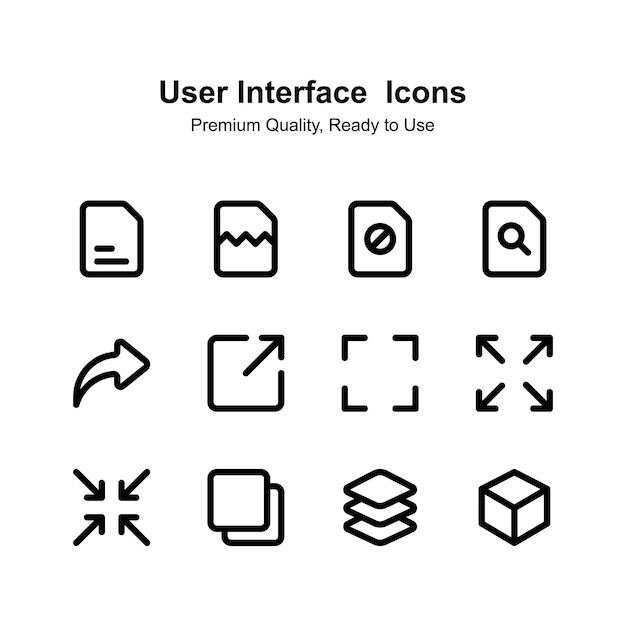 Iconos de interfaz de usuario bien diseñados listos para su uso