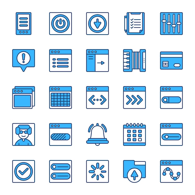 Los iconos de la interfaz de usuario se establecen en estilo azul