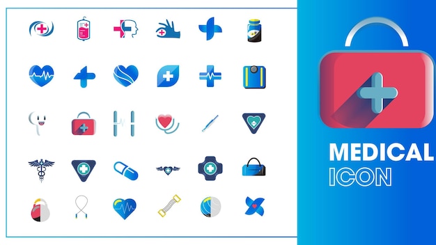 Iconos de la interfaz de usuario del vector del LOGO médico