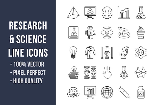 Iconos de investigación y ciencia