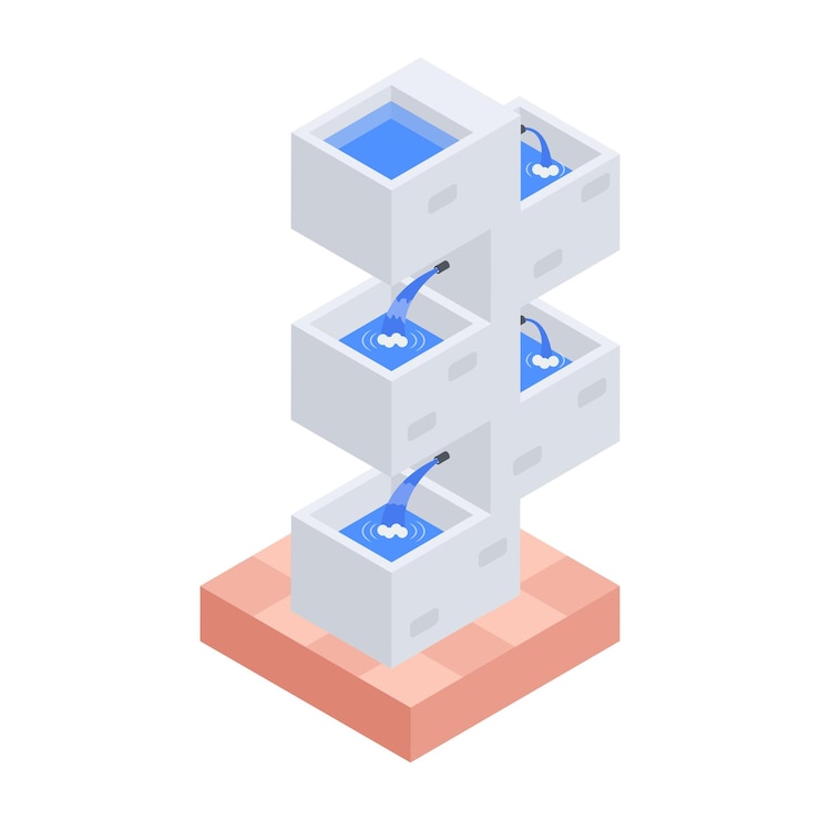 Vector iconos isométricos de fuentes modernas