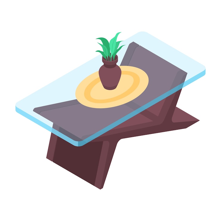 Vector iconos isométricos para muebles de oficina y hogar