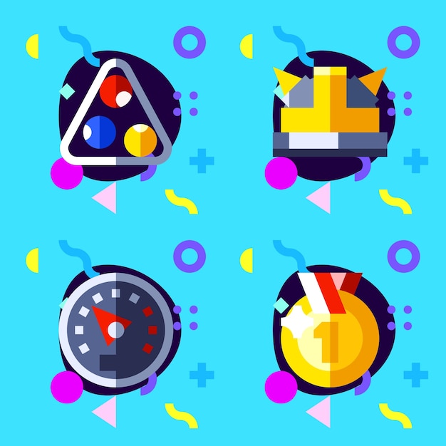 Vector iconos del juego