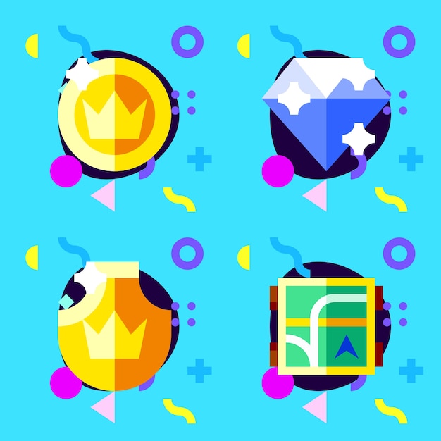 Vector iconos del juego