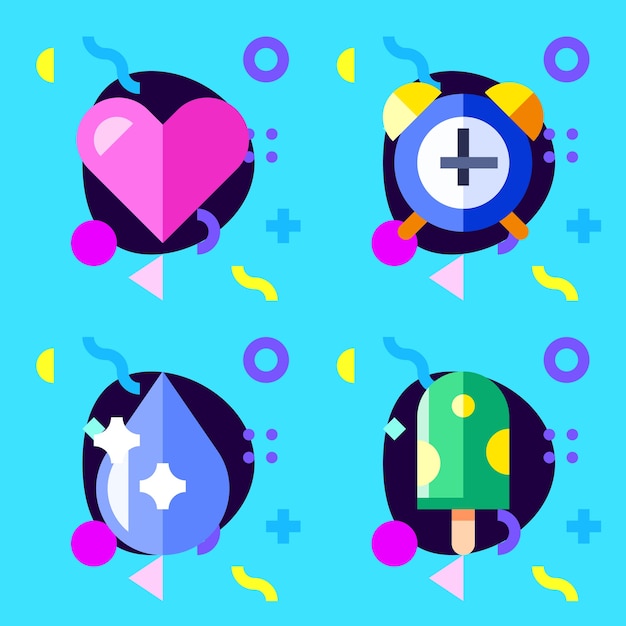 Vector iconos del juego