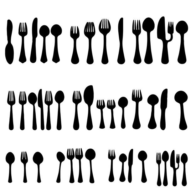 Iconos de juegos de cubiertos
