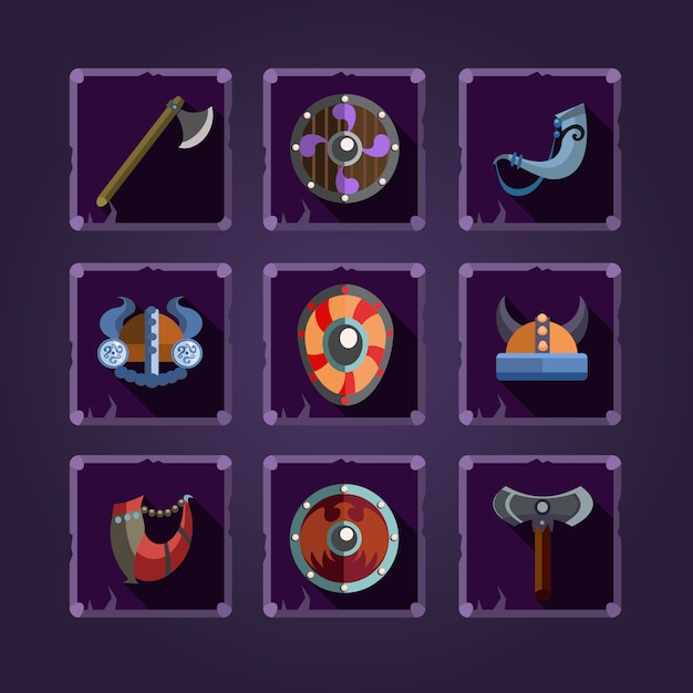 Iconos de juegos emblema vikingo