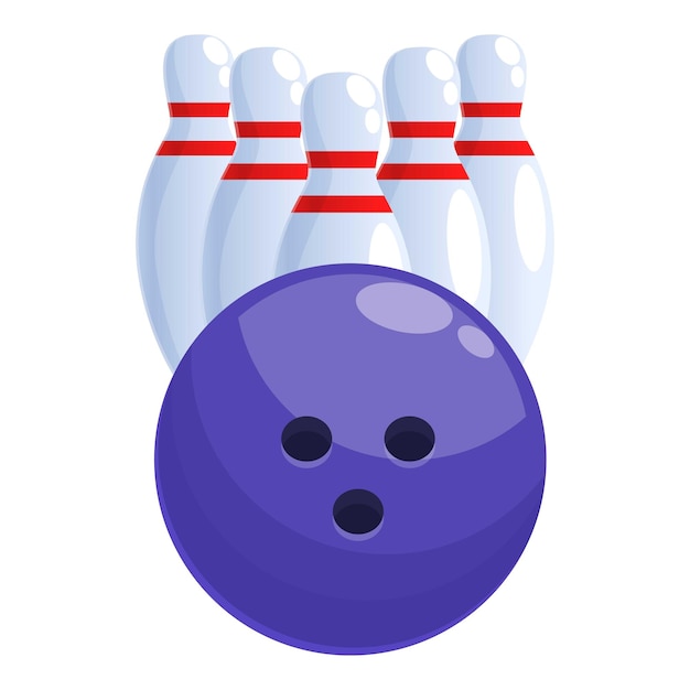 Iconos de juegos Skittles vector de dibujos animados Deporte de bolos
