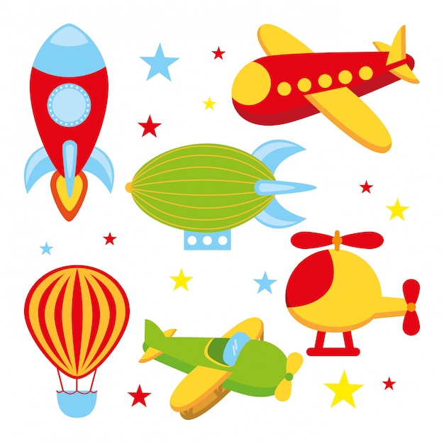 Iconos de juguetes sobre fondo blanco ilustración vectorial