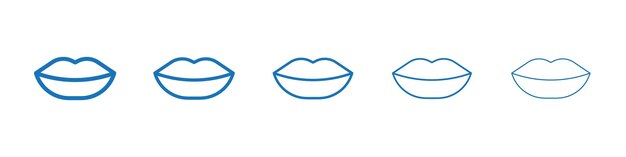 Iconos de labios Colección de símbolos Contorno delgado