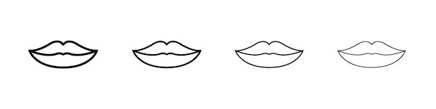 Iconos de labios Conjunto de símbolos de signos