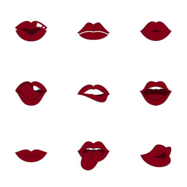 Iconos para los labios de las mujeres
