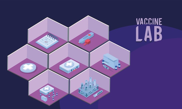 Iconos de laboratorio de vacunas