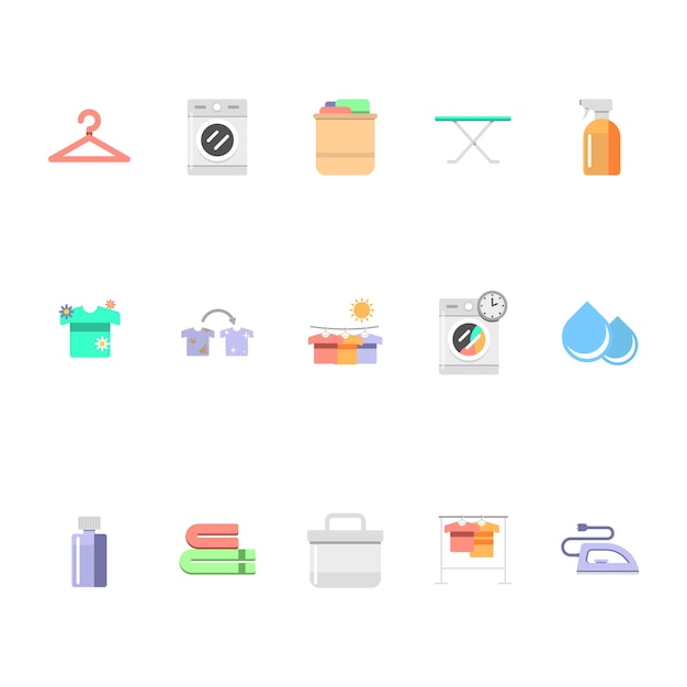 iconos de lavandería