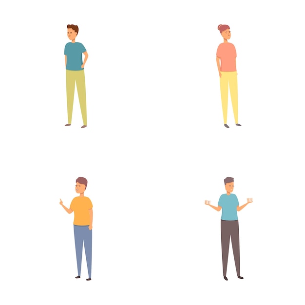 Los íconos de la lección de canto establecen el vector de dibujos animados del humano talentoso que realiza la canción