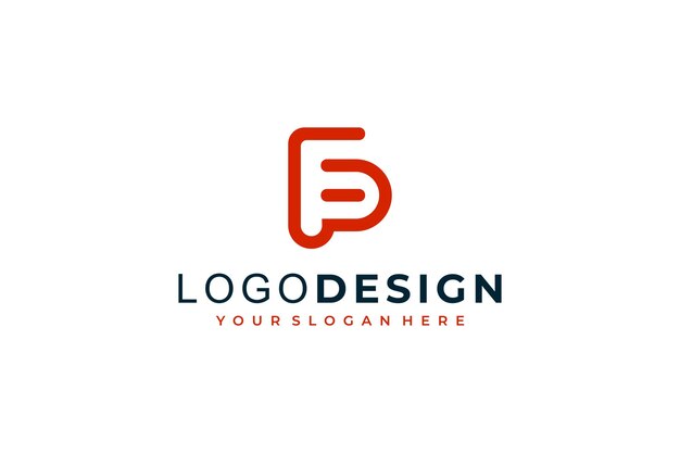 Iconos de letras PF elementos de diseño de plantilla de logotipo símbolos para empresas y negocios