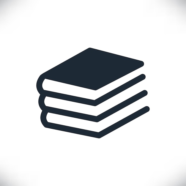 Iconos de libro negro vectorial aislados en fondo blanco