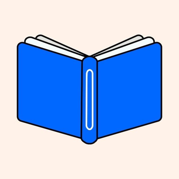 Los iconos de los libros están hechos en un estilo plano de libros de texto escolares aislados sobre un fondo blanco