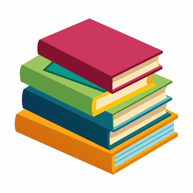 Iconos de libros en estilo de diseño plano