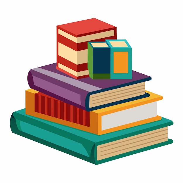 Iconos de libros en estilo de diseño plano
