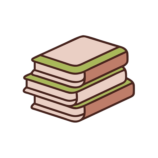 Iconos de libros Ilustración vectorial diseño plano pila de libros