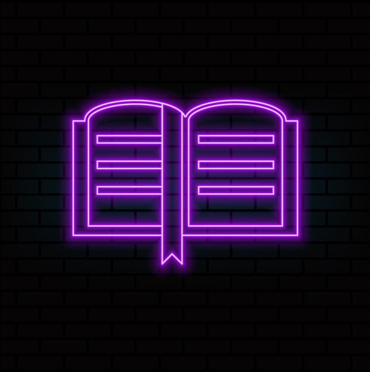Vector iconos de libros de neón silueta de libros de texto en colores brillantes signo de libro de neón brillante conjunto de iconos vectoriales pictograma para la interfaz de usuario