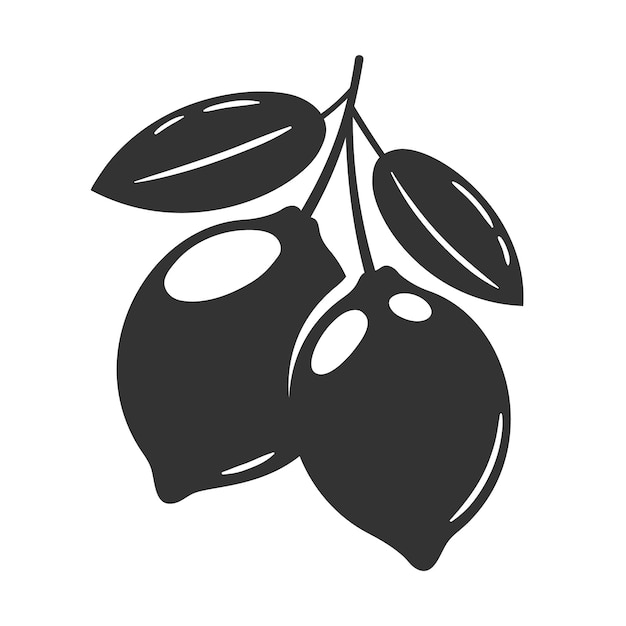 Iconos de limón aislados en fondo blanco