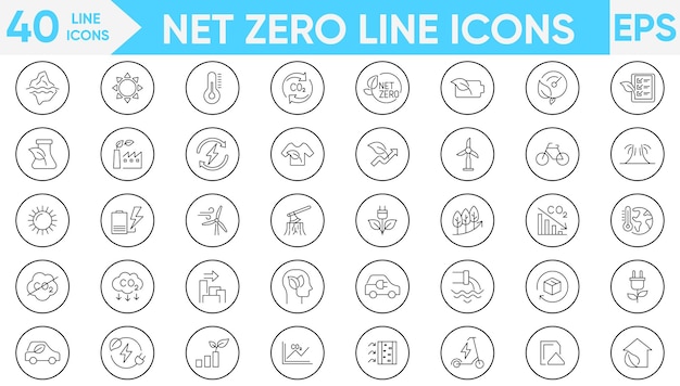 Iconos de línea cero netos Vector e ilustrador