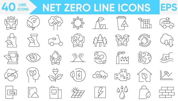 Iconos de línea cero netos Vector e ilustrador