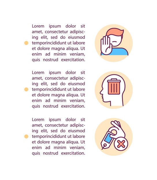 Iconos de línea de concepto de desorden mental con texto