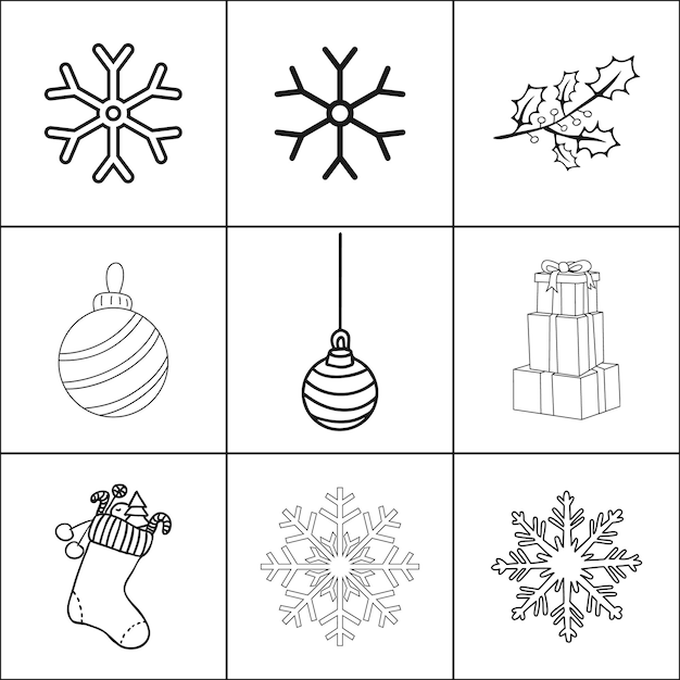 Iconos de línea de copo de nieve Iconos editables de línea de nieve