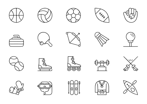 Iconos de línea de deportes
