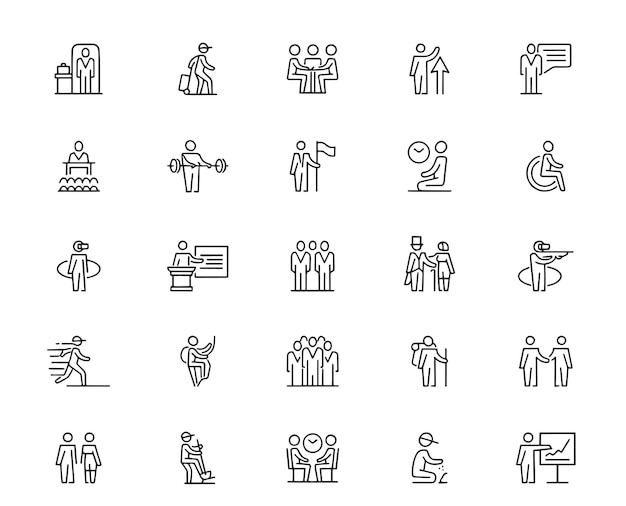 Iconos de la línea de dinero Moneda Banco de monedas Calculadora de banco de monedas Conjunto de iconos de trazos editables