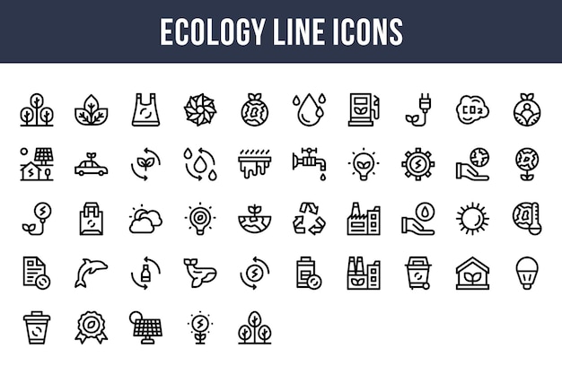 Iconos de línea de ecología
