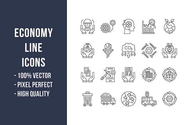 Vector iconos de línea económica