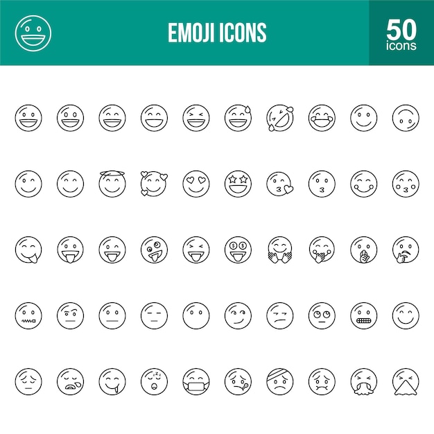 Iconos de la línea de emoji