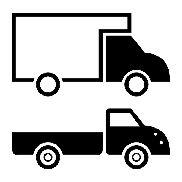Iconos de la línea de entrega Perfecto en píxeles Trucado editable