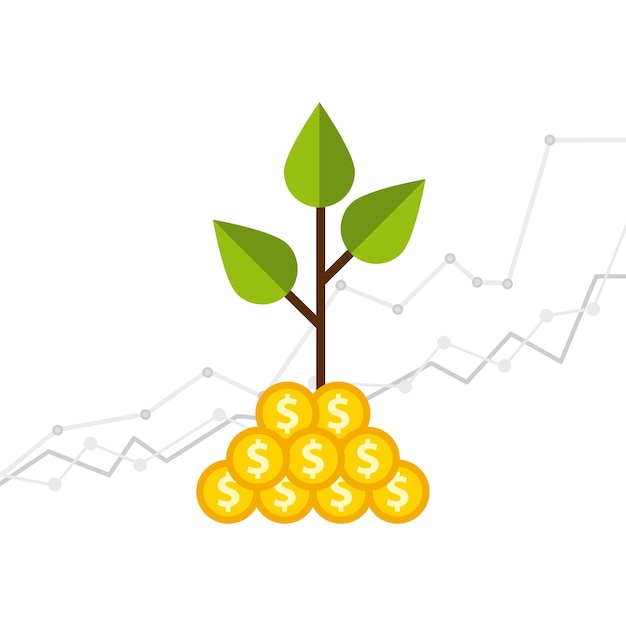 iconos de línea de financiación de crecimiento empresarial