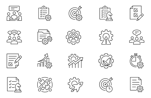 Iconos de línea de gobierno social del medio ambiente ESG ecología medio ambiente gobierno social Otuline