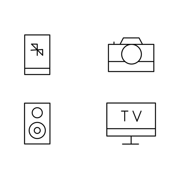 Iconos de línea de inteligencia artificial Conjunto de iconos de tecnología de IA para aplicaciones y web Vector