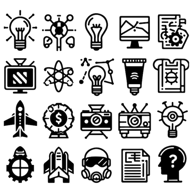 Iconos de línea de interfaz móvil Ilustración de dibujo a mano Conjunto mixto de estilo de vida Conjunto de iconos dibujados a mano