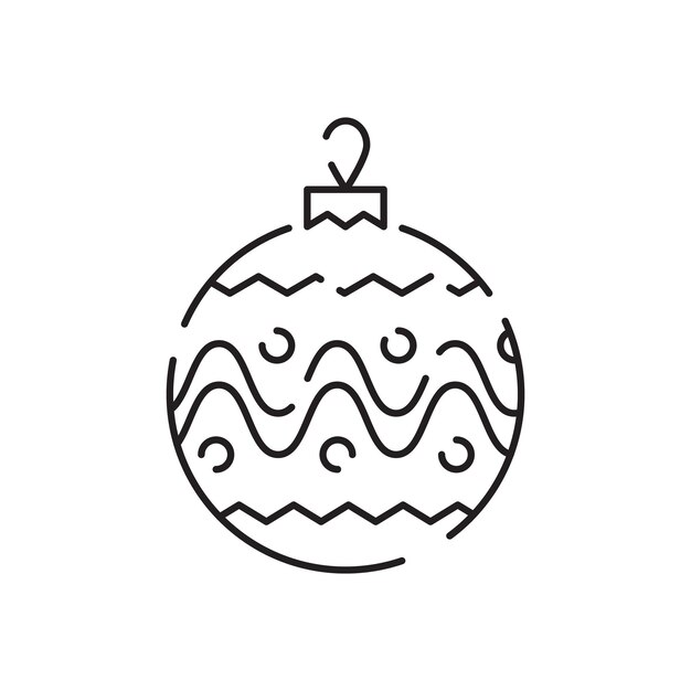 Iconos de línea de juguetes de Navidad Ilustración vectorial de Feliz Año Nuevo