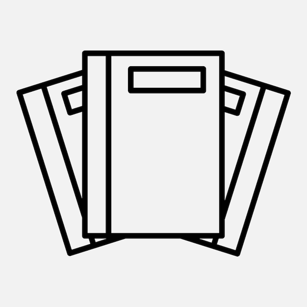 Iconos de línea del libro Trucado editable