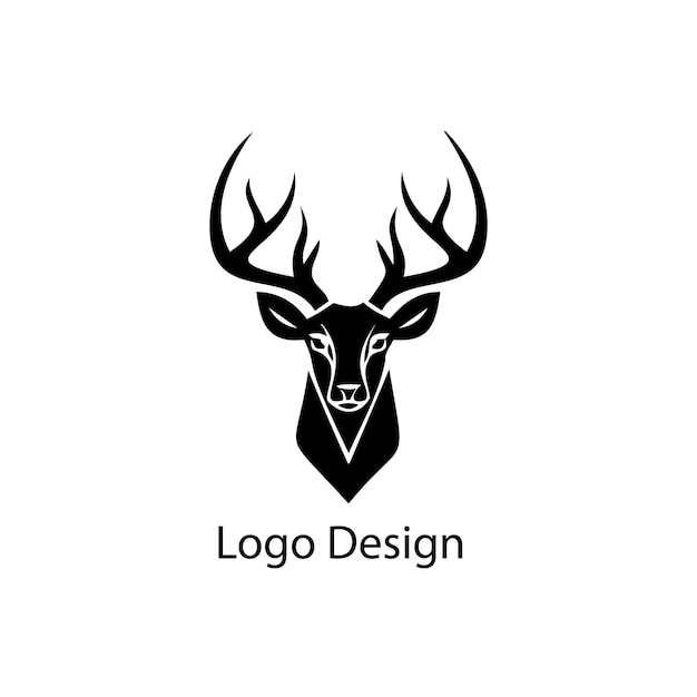 Los íconos de la línea del logotipo de los ciervos tienen un diseño negro