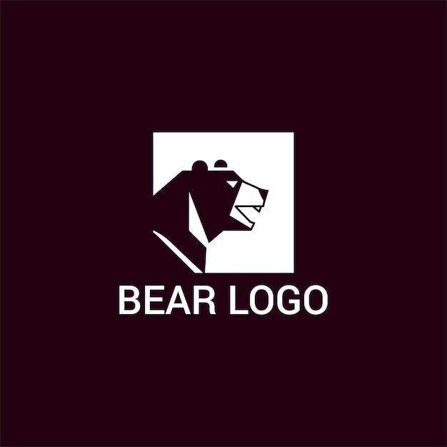 Iconos de la línea del logotipo del oso Etiqueta de la marca de animales salvajes Ilustración vectorial de grizzly