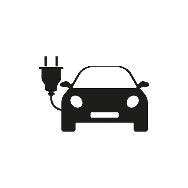 Iconos de línea de máquina eléctrica Fuente de energía ecológica paneles solares valores de carga paz verde Concepto de vehículo Icono de línea vectorial sobre fondo blanco