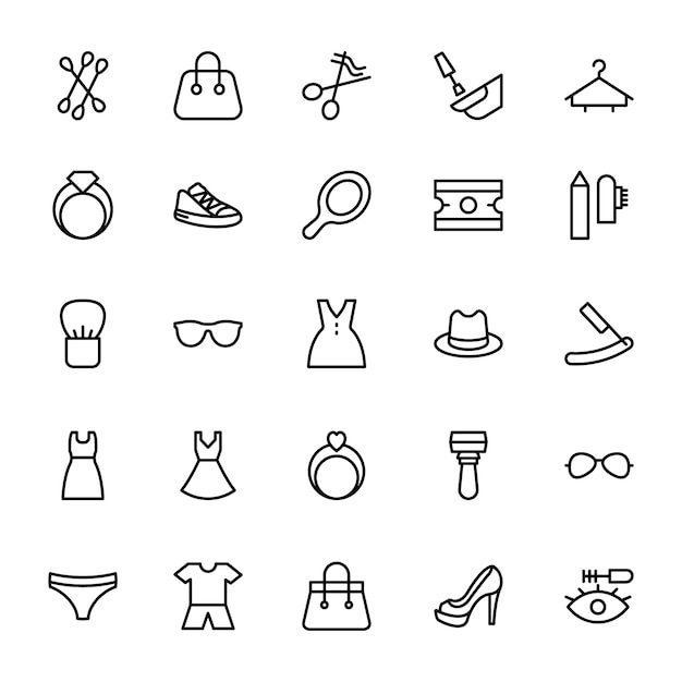 Vector iconos de línea de moda