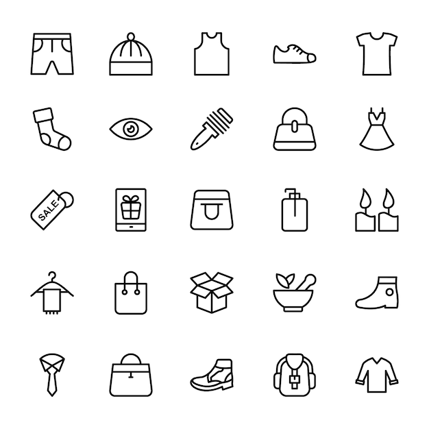 Vector iconos de línea de moda